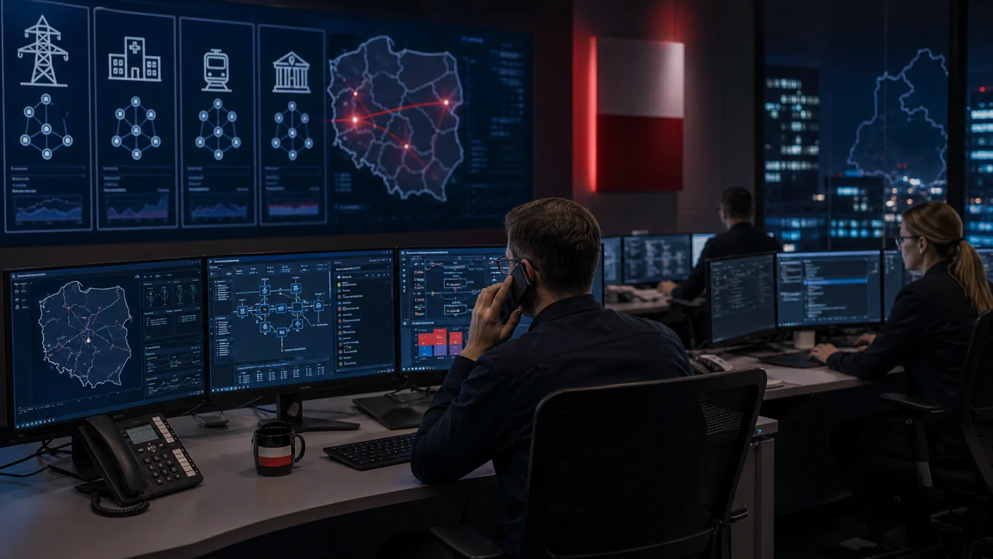 Ilustracja cyberzagrożeń i odporności cyfrowej instytucji publicznych