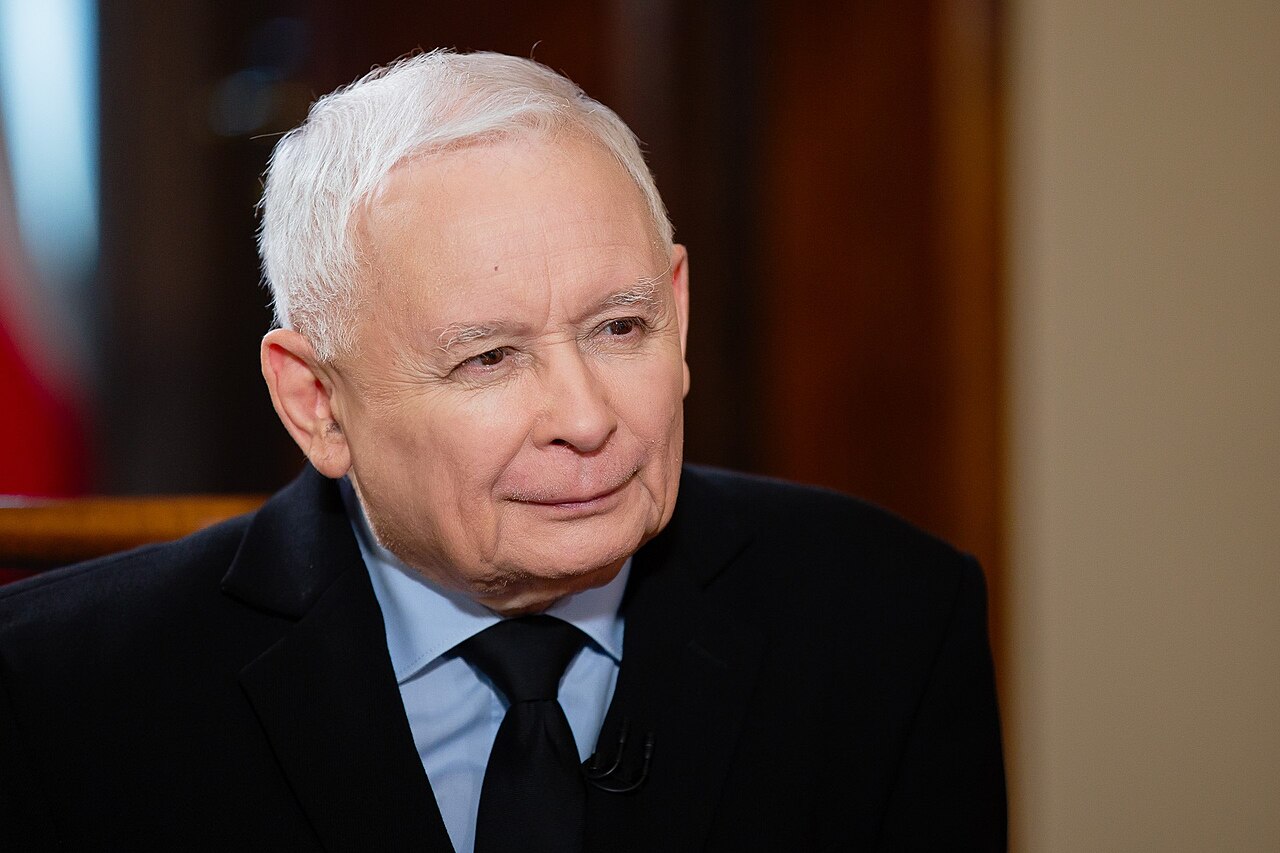 Jarosław Kaczyński podczas wywiadu telewizyjnego