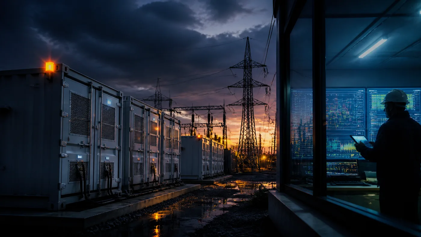 Ilustracja infrastruktury energetycznej i magazynowania energii